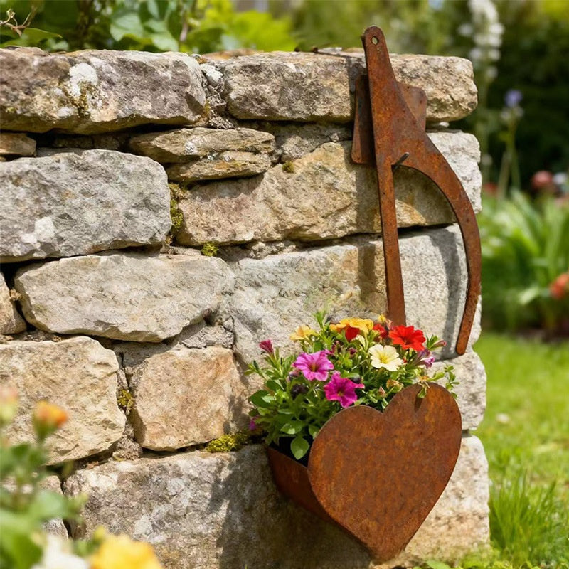 Musical Note Heart Shaped Wall Mounted Flower Pot