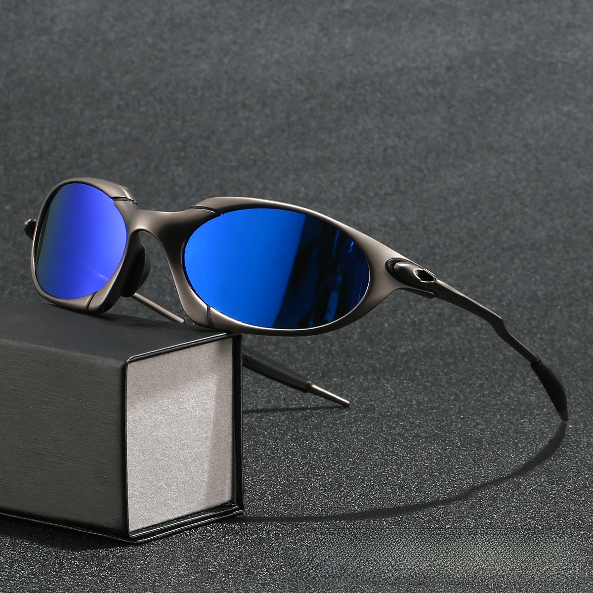 Polarized Metal Frame Oval Sunglasses