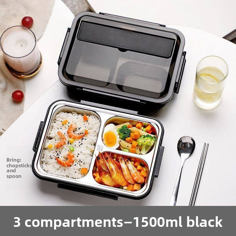 Stainless Steel Compartment Lunch Box with Utensils