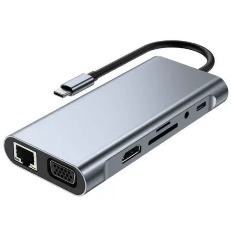 8-in-1 Type-C Docking Station with HDMI Ethernet PD Charging