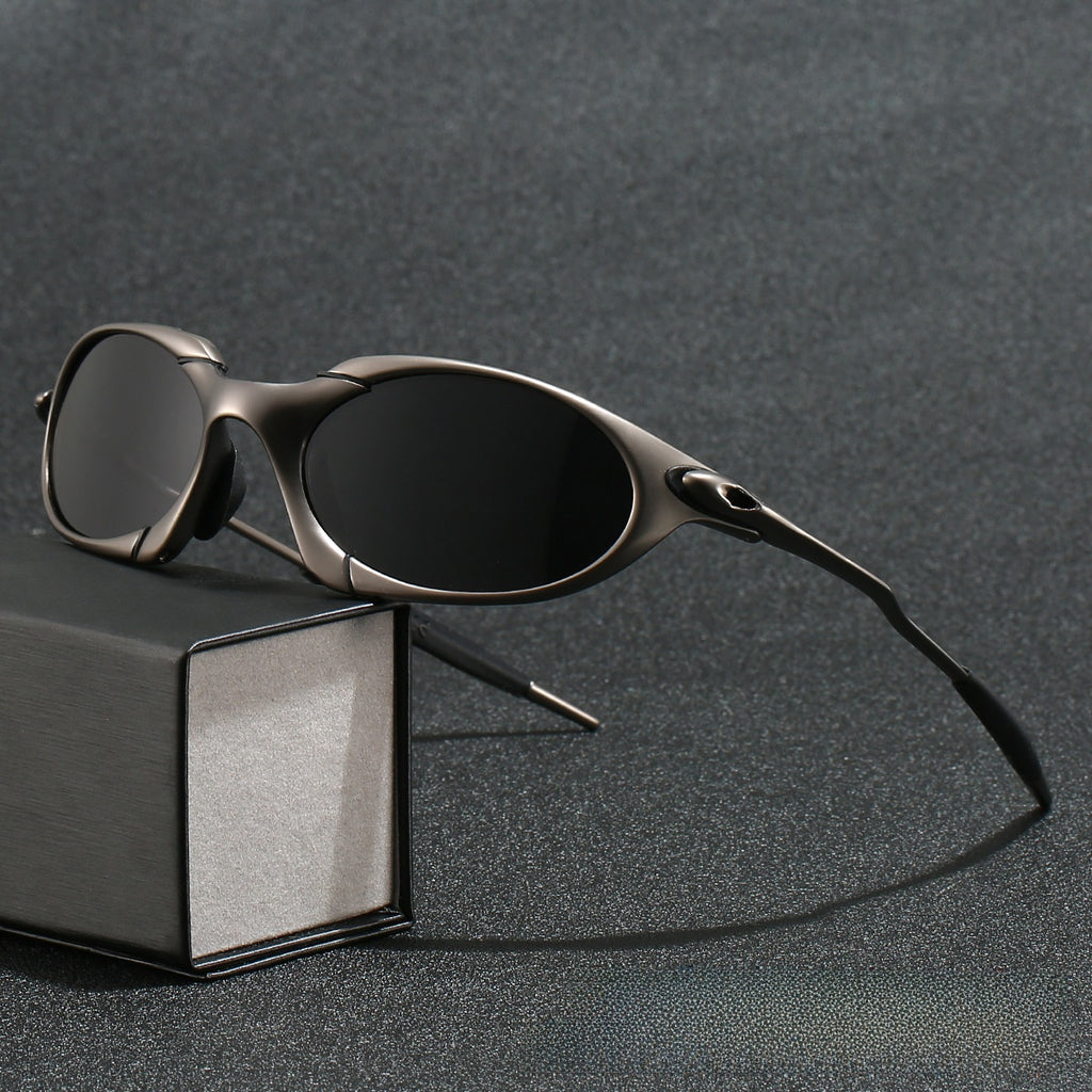 Polarized Metal Frame Oval Sunglasses