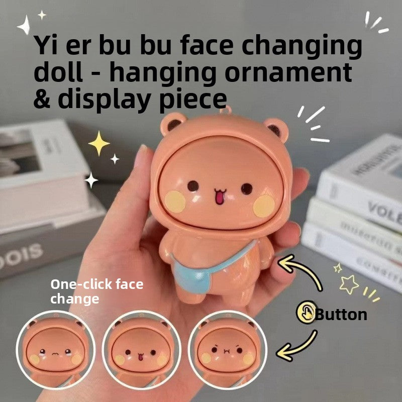 Reversible Face Doll Keychain Desktop Ornament