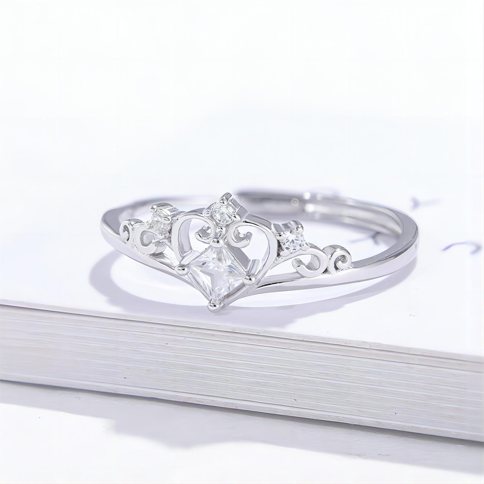 Adjustable Crown Ring Women Fashion Jewelry