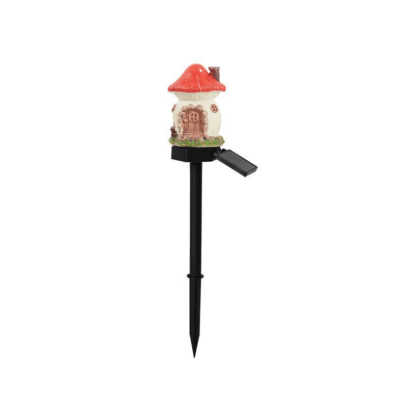 Solar Powered Resin House Garden Light with LED