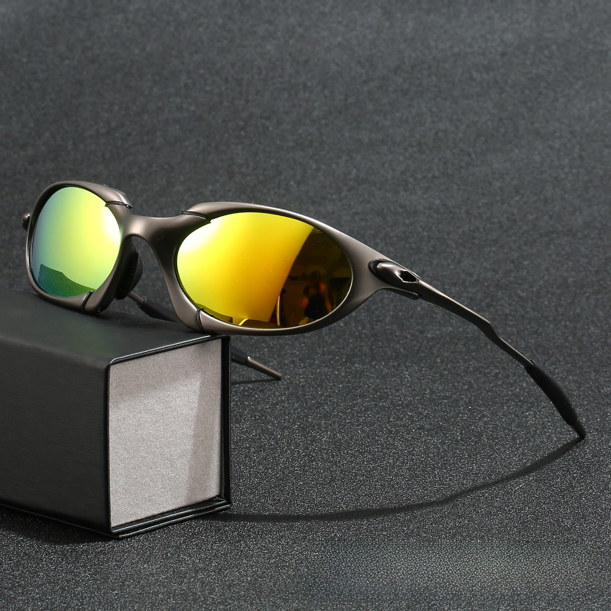 Polarized Metal Frame Oval Sunglasses