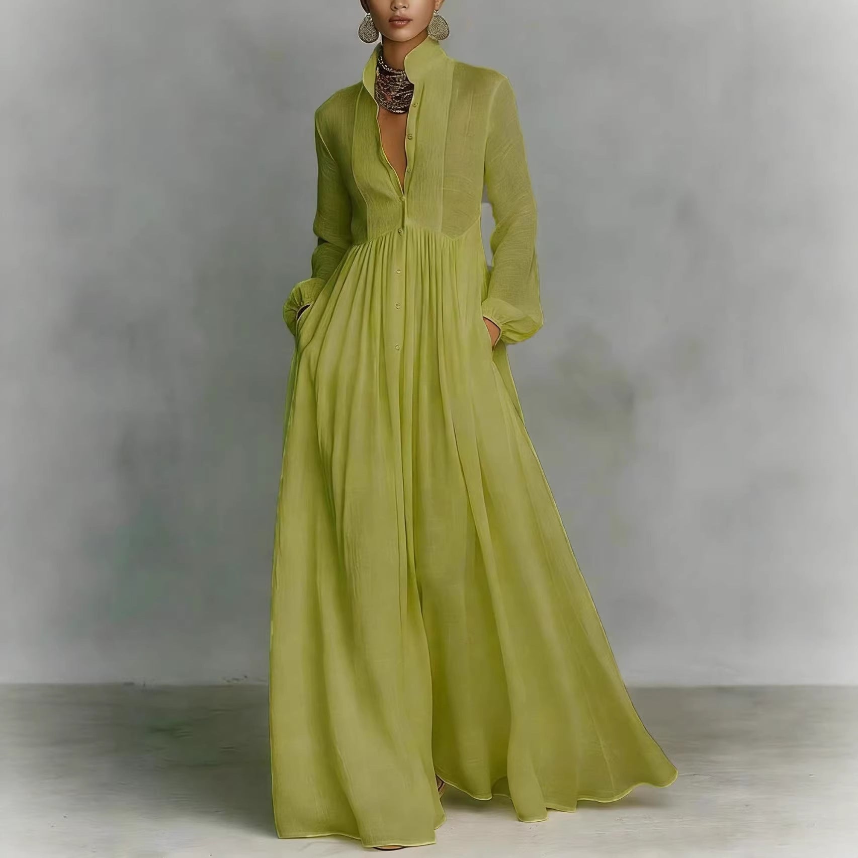 Vintage Lantern Sleeve A-Line Dress