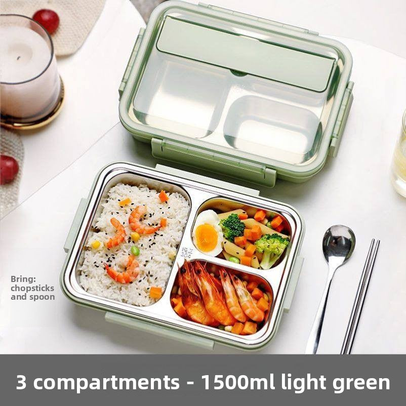 Stainless Steel Compartment Lunch Box with Utensils