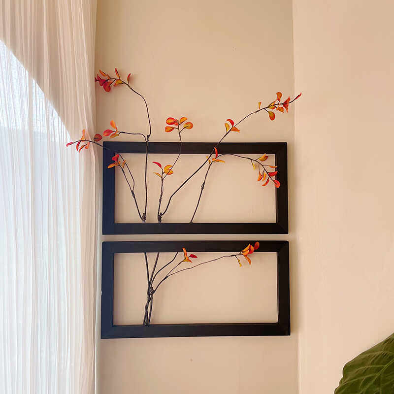 Solid Wood Zen Vase with Dried Flowers
