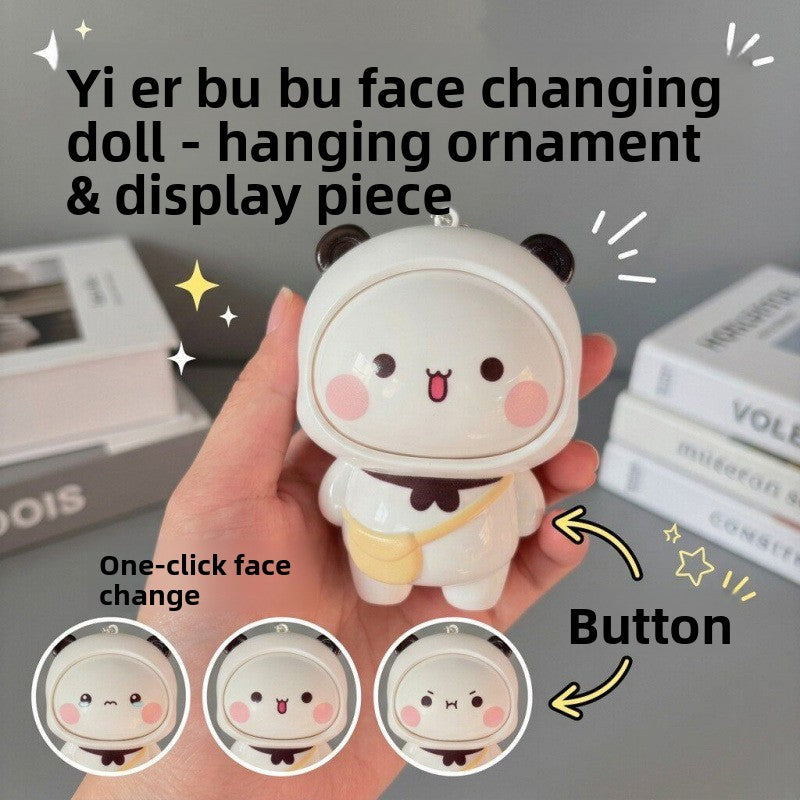 Reversible Face Doll Keychain Desktop Ornament