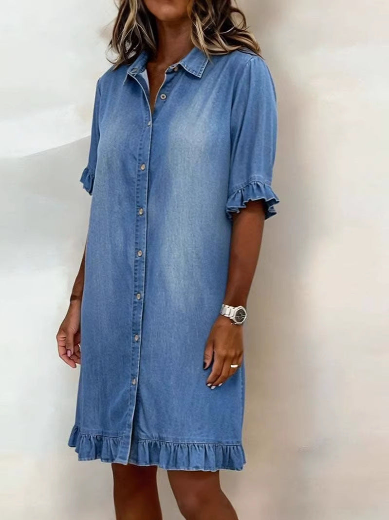 Women's Denim Style Shirt Dress