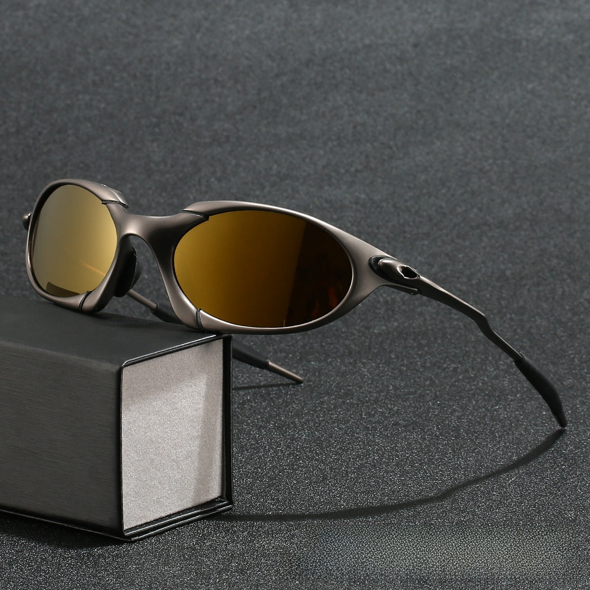 Polarized Metal Frame Oval Sunglasses