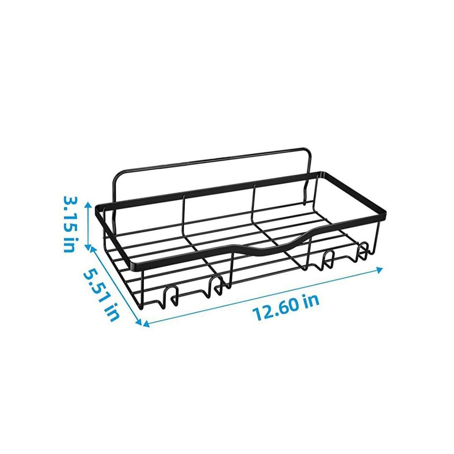Iron Bathroom Storage Rack with No-Drill Mounting