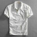 Linen Shirt Slim-fit Pullover Short-sleeved Shirt