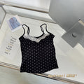 Lace Stitching Polka Dot Camisole Top