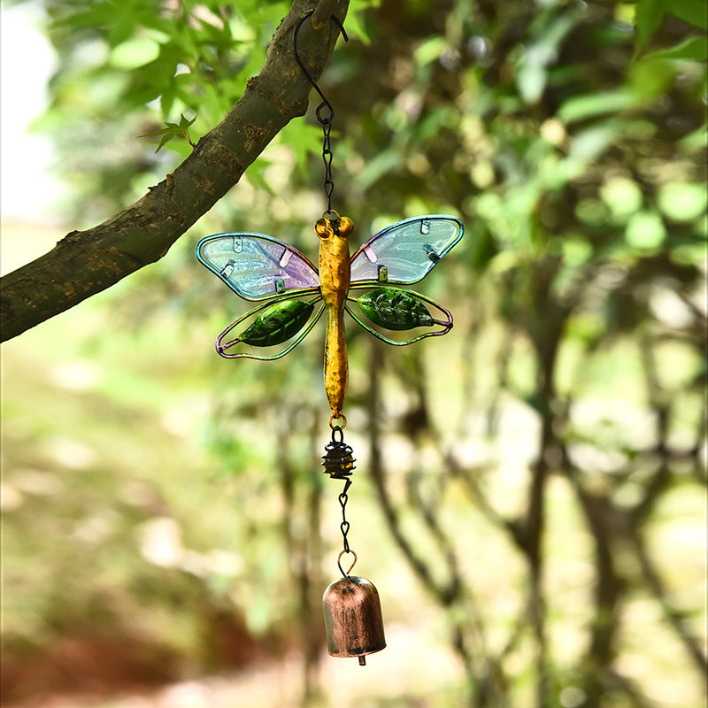 Handmade Kingfisher Glass Painted Metal Wind Chime