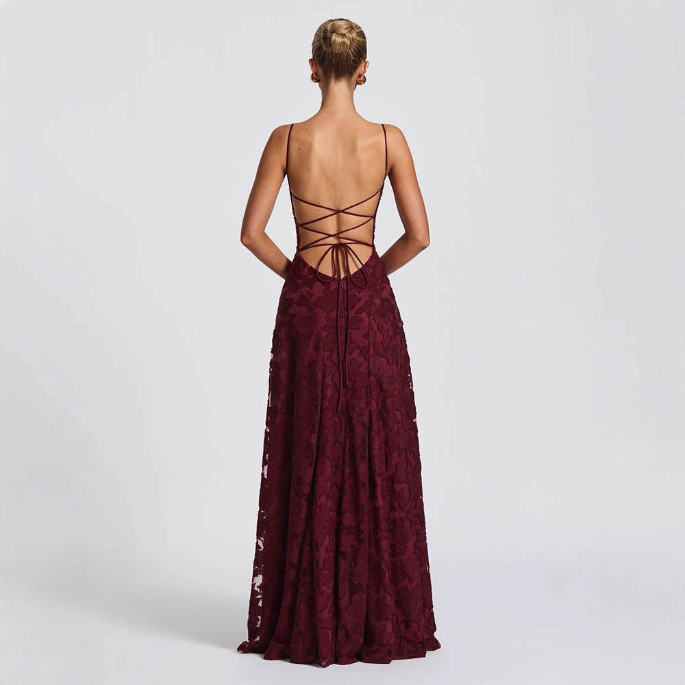 Elegant Sleeveless Suspender Dress with Cross Back Straps