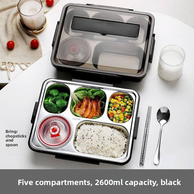 Stainless Steel Compartment Lunch Box with Utensils