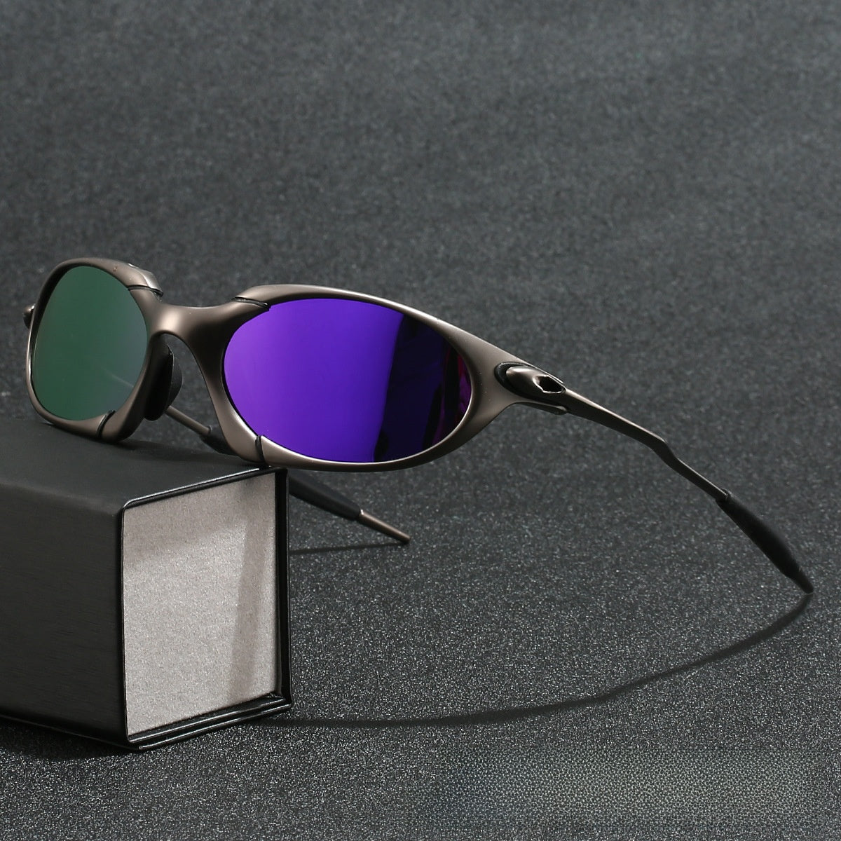 Polarized Metal Frame Oval Sunglasses