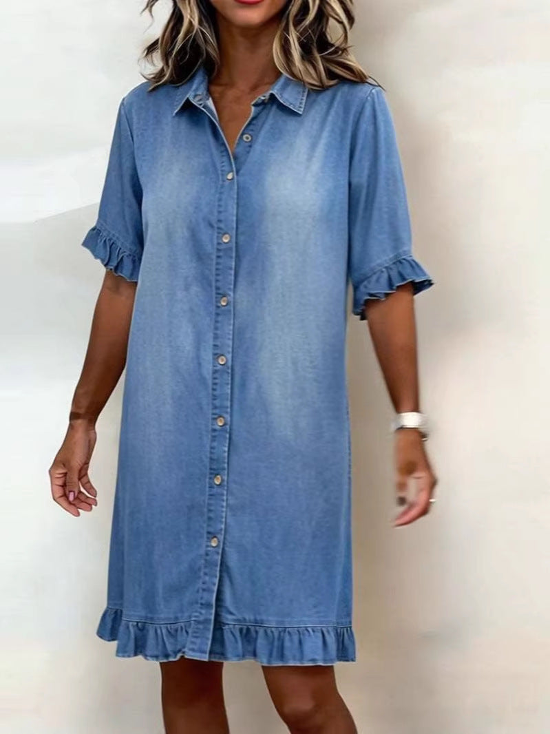 Women's Denim Style Shirt Dress