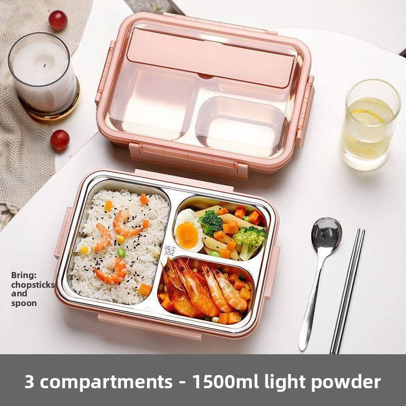 Stainless Steel Compartment Lunch Box with Utensils