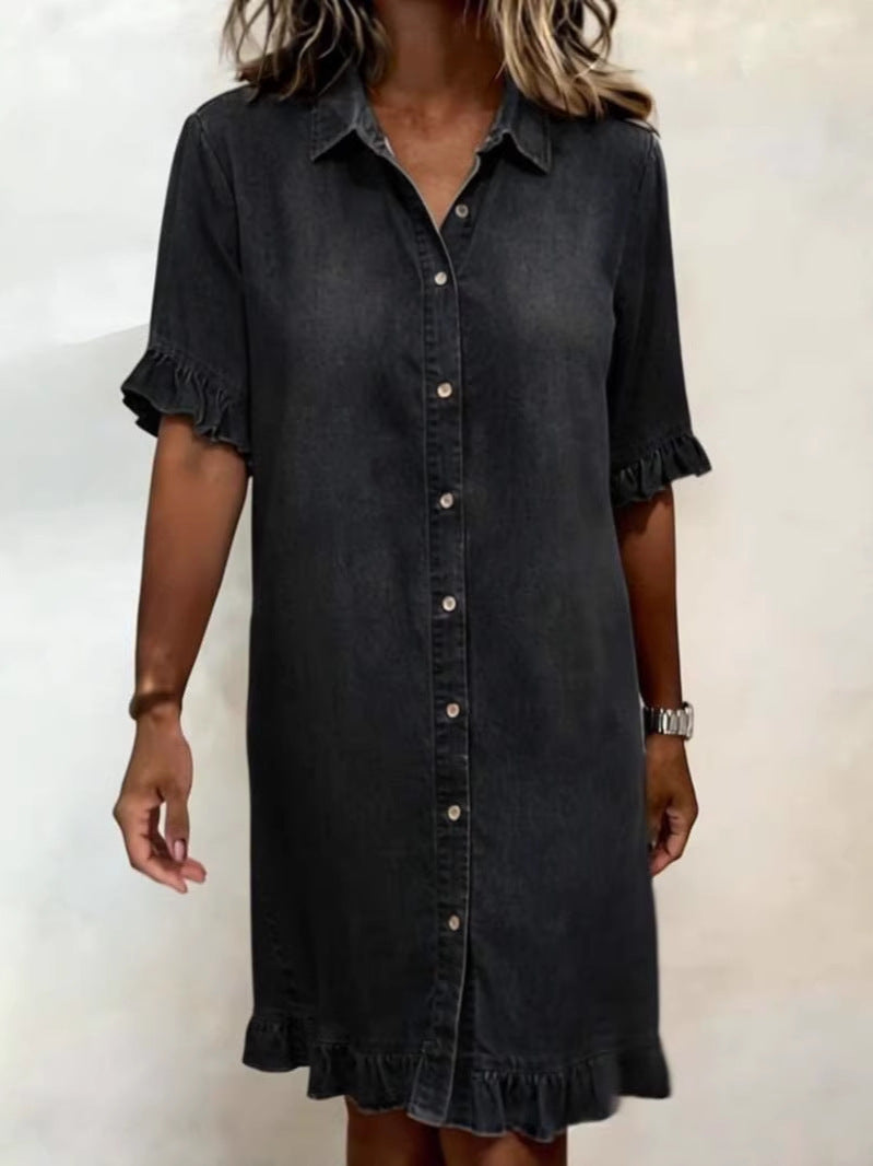 Women's Denim Style Shirt Dress