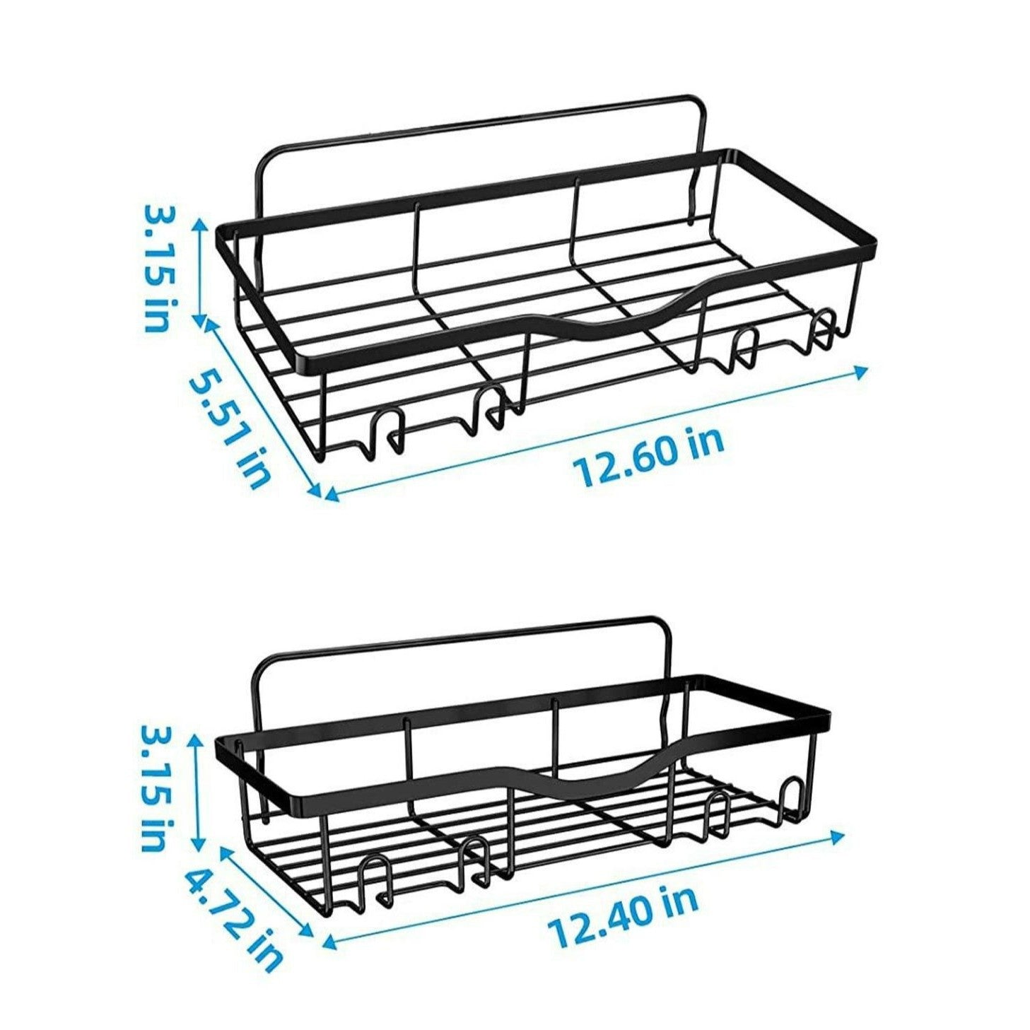 Iron Bathroom Storage Rack with No-Drill Mounting