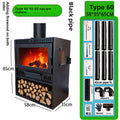 French Style Cream Real Flame Wood Burning Fireplace