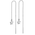 Titanium Steel Tassel Star Crystal Drop Earrings