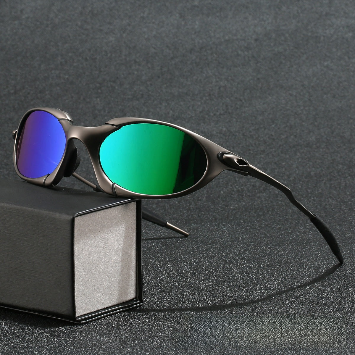 Polarized Metal Frame Oval Sunglasses