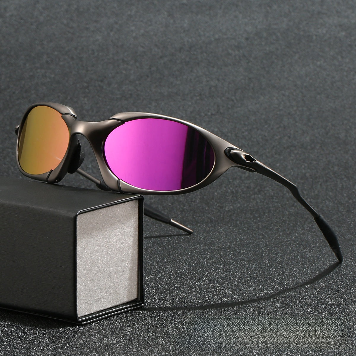 Polarized Metal Frame Oval Sunglasses
